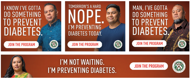 Ads to encourage joining the diabetes prevention program